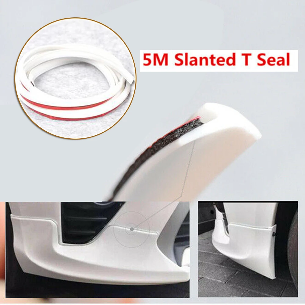 

1X Car Sealing Strip 5M 8MM*10MM Accessories Edge Inclined Rubber T-Shaped Trim Universal Weatherproof Durable