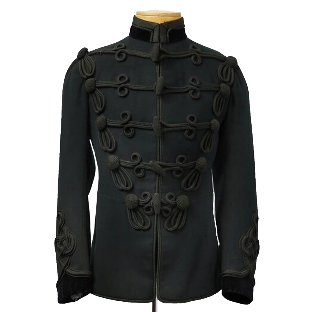 MensImperialHussarMilitaryCosplayBlackJacketBritishArmy