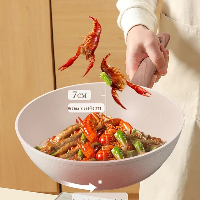 Non-Stick Pan Saucepan Frying Pan Wok Pan Home Steak Skillet Pancake Fried Induction Cooker Gas Stove Special Kitchen Cookware 2