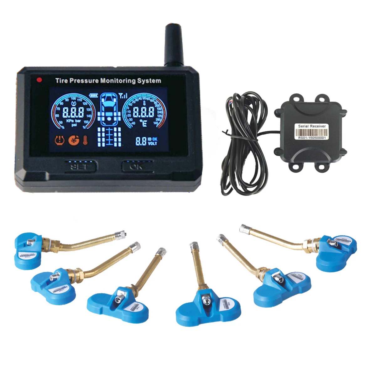 

Система контроля давления в шинах Big Truck Tpms, солнечный трек 6, Универсальный датчик давления в шинах