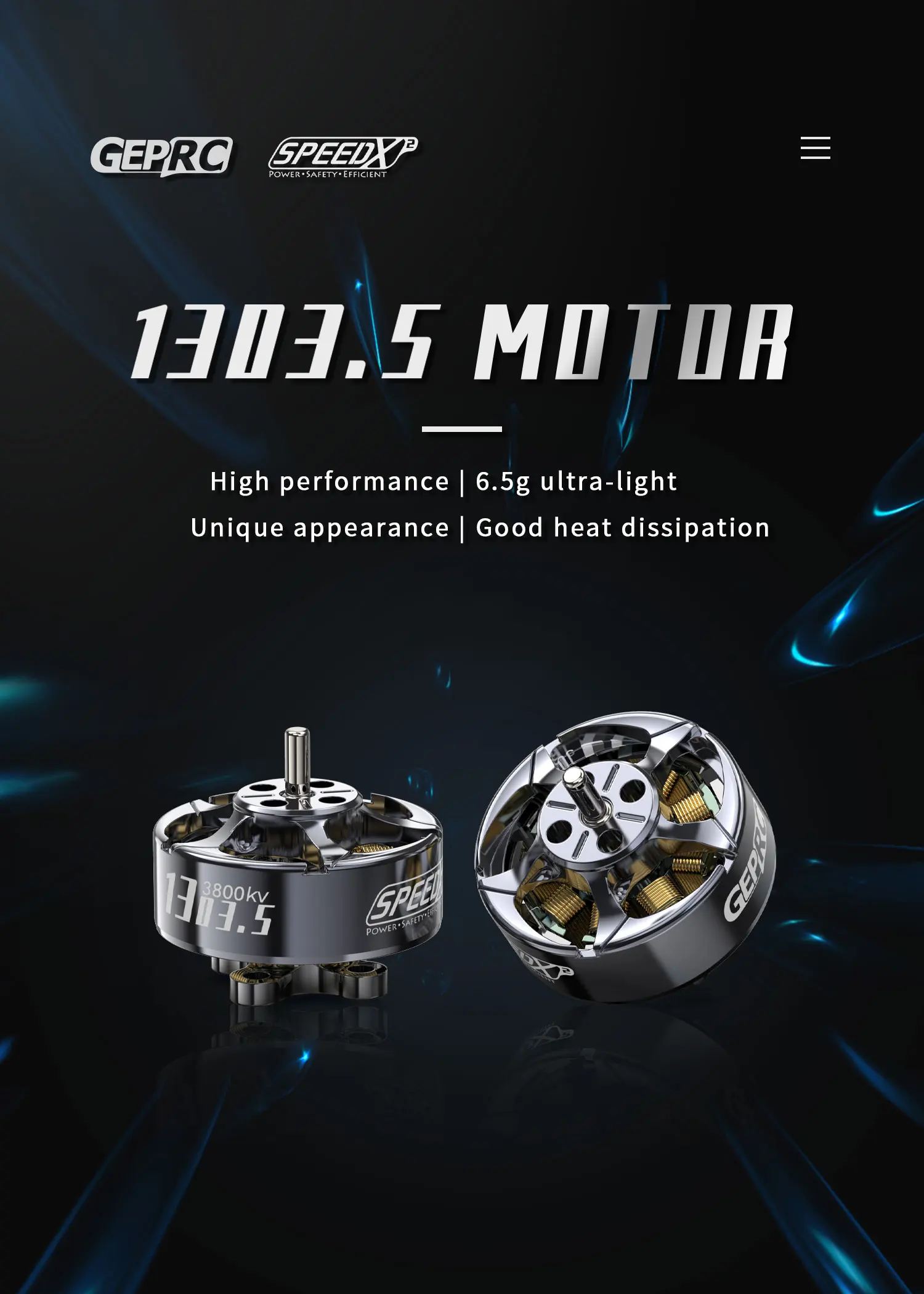 4-Pack C135 1303.5 5500KV Brushless Motors - Compatible With 2.5-3 Inch FPV Drones & Cinewhoops
