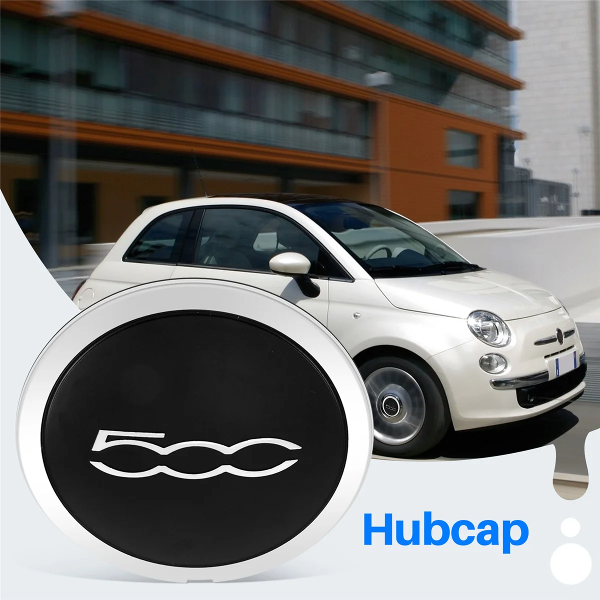 4Pcs 133mm Hubcap for Fiat 500 Wheels Centre Hub Caps Set 68078419AC 68078421AC Dust Cover 51884863 Silver wheel center caps wheel center hub cap sticker