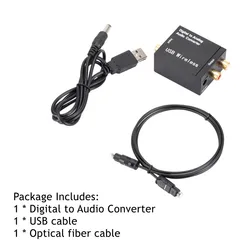 Bluetooth Digital to Analog Audio Converter and Amplifier - Optical & Coaxial Input DAC Decoder (With Accessories)