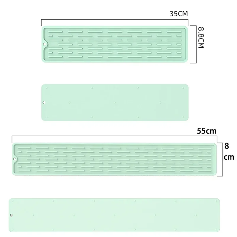 Silicone Tableware Cushion Anti Slip Sink Tray Kitchenware Protection Mat Dish Drying Cushion Pad Storage Sink Drain Mat 55/35cm