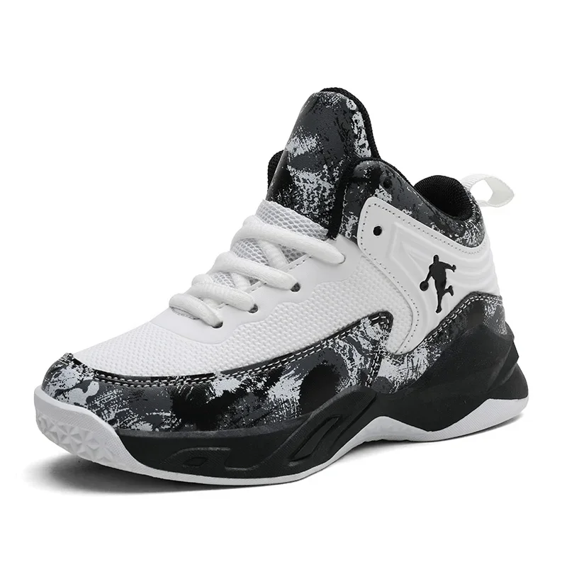Fashion Boys Brand Basketball Shoes for Kids Sneakers Thick Bottpm Non-slip Children Sports Shoes Child Boy Basket Trainer Shoes