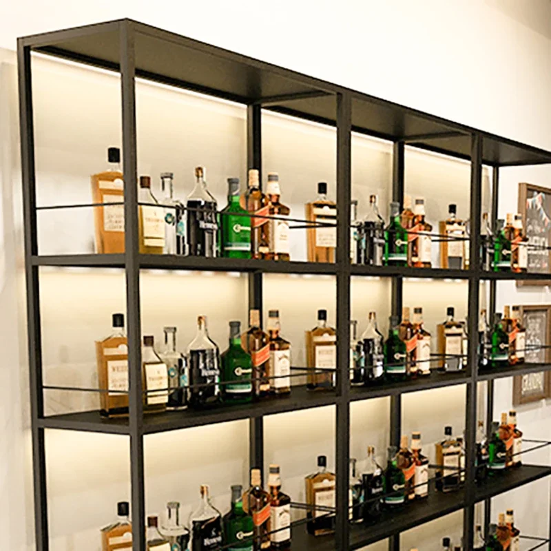Iron Floor Wine Rack Black Mordern Organizer Cupboard Kitchen Wine Holders Commercial Display Stand Vitrina Rack Cheap