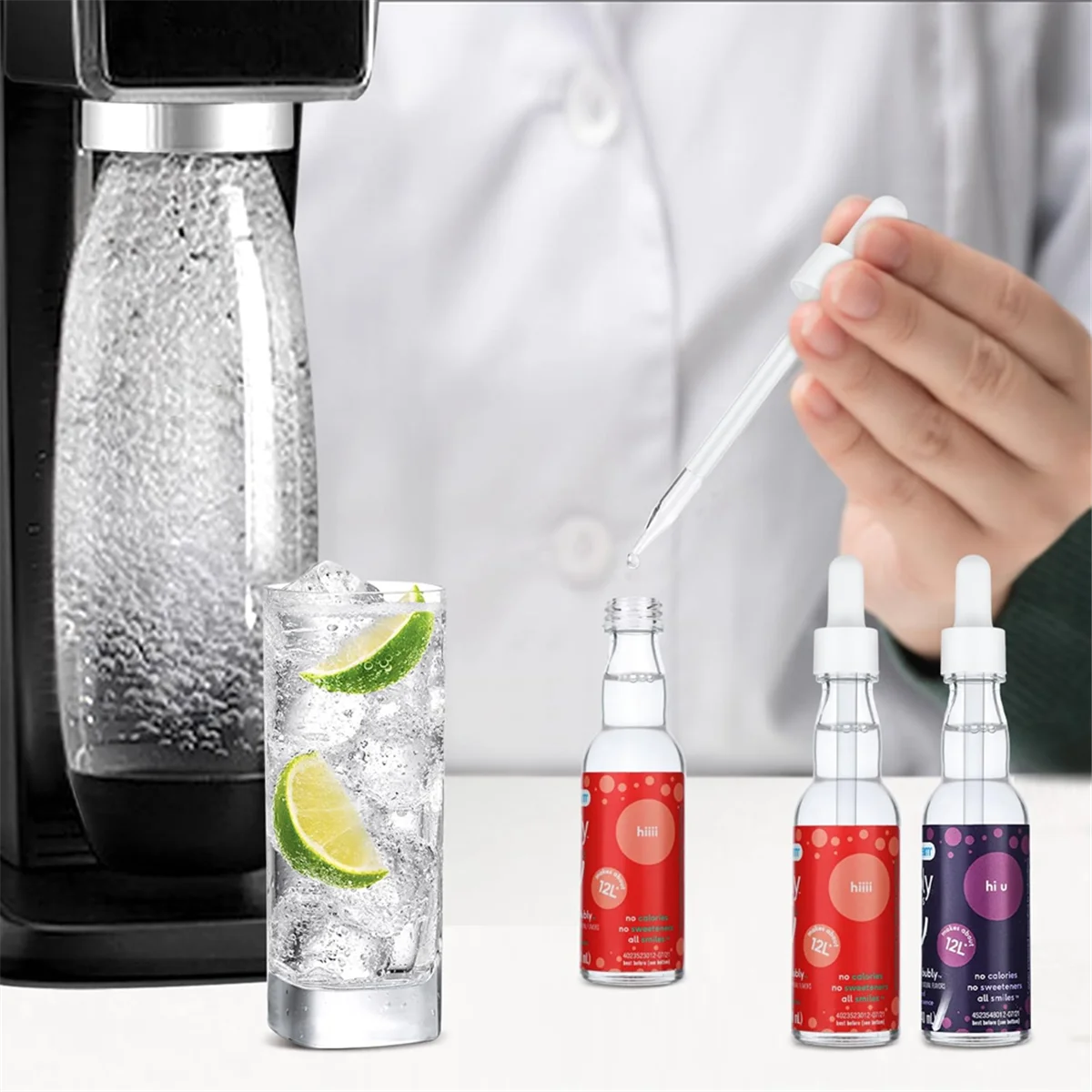 Glass Dropper Compatible for Sodastream Flavors Bubly Drops Soda Stream Accessories 12 Pack