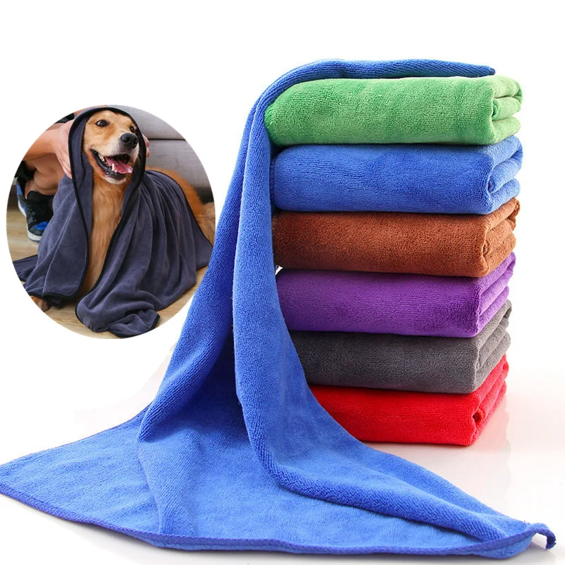New Dog Towel Super Absorbent Pet Bath Towel Microfiber Dog Drying