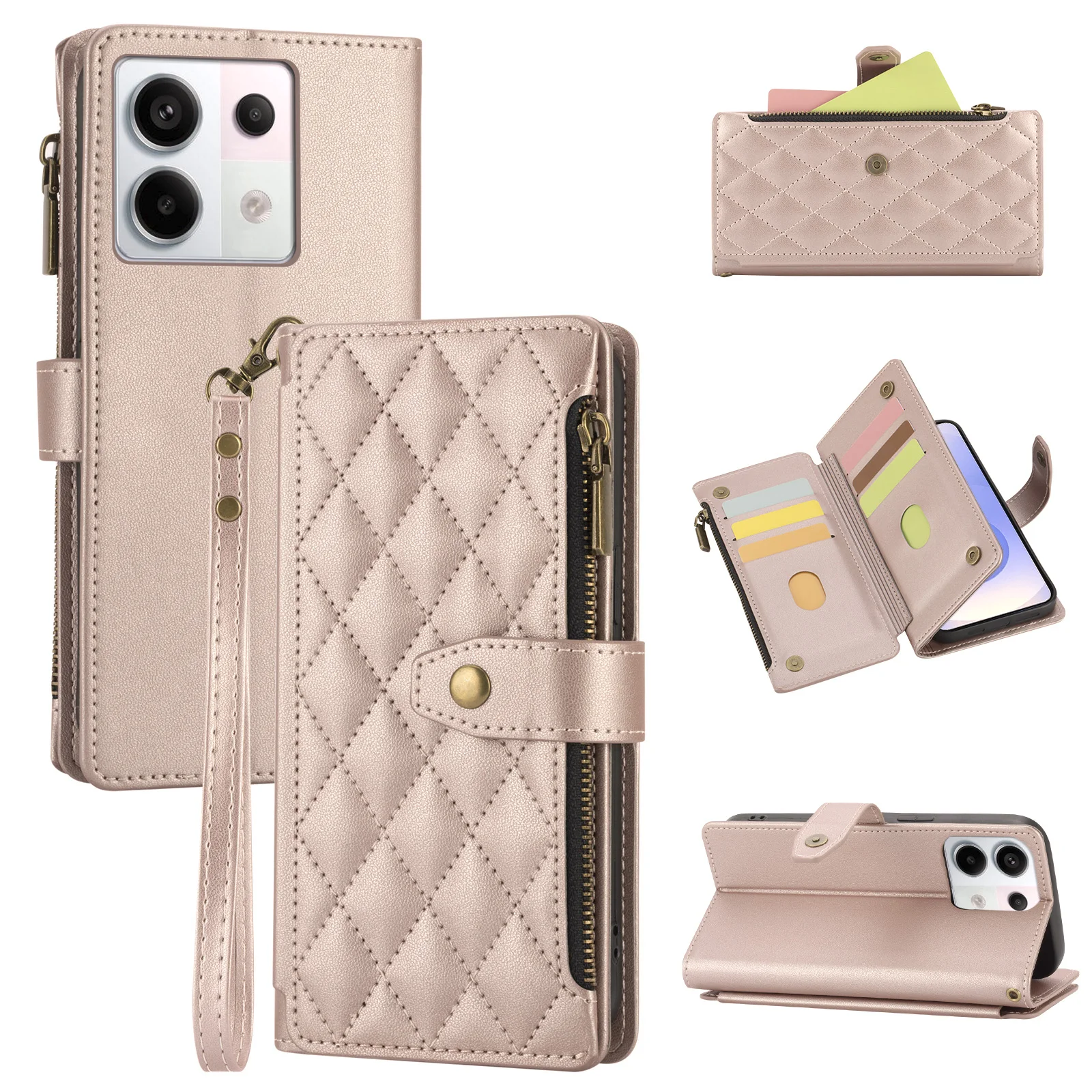 Faux Leather Multi-Card Slot Flip Wallet Phone Case - Enhanced Protective Cover