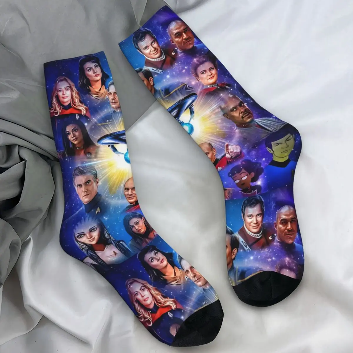 Stellar Starfleet Inspired Trendy Socks – Warm, Soft, Non-Skid Cycling Stockings