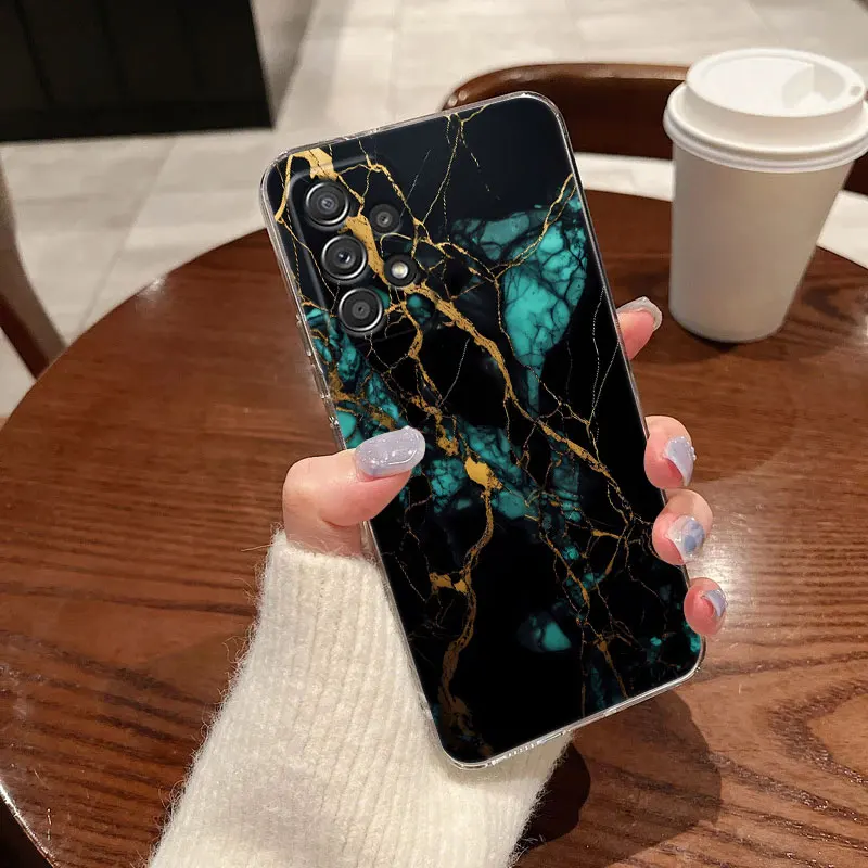 Flowing Color Marble Pattern Clear Phone Case