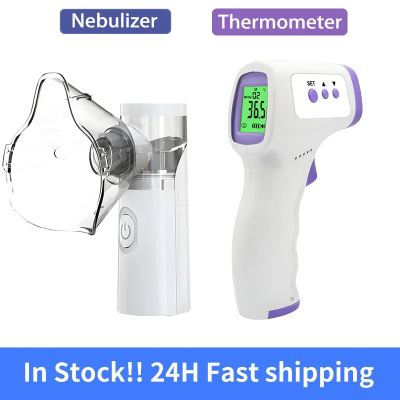 Nébuliseur Humidificateur Portable Médical Silencieux à Mailles, Inhalateur d'Asthme Portatif, Atomiseur pour Soins de Santé des Enfants ou Thermomètre 1