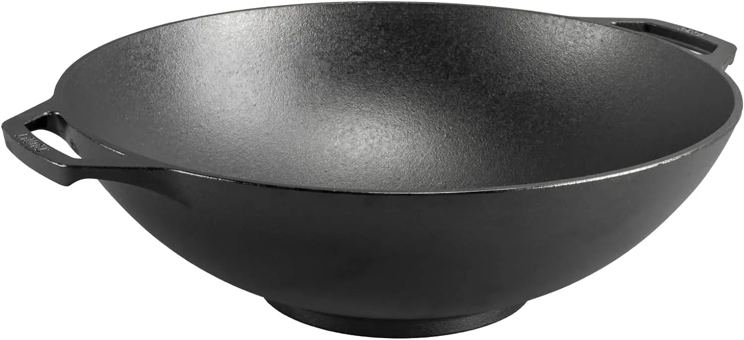 

New 2024 Lodge Cast Iron 14" Wok ,Gas Stovetop Compatible,Great for induction cooktops ,Use on the stove or grill| USA | HOT