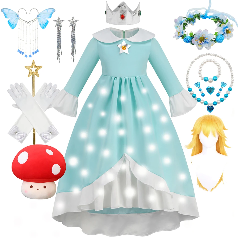 Rosalina Galaxy Princess Dress with Glowing Light Girls Game Role Play rosalina-galaxy-princess-dress-with-glowing-light-girls-game-role-play