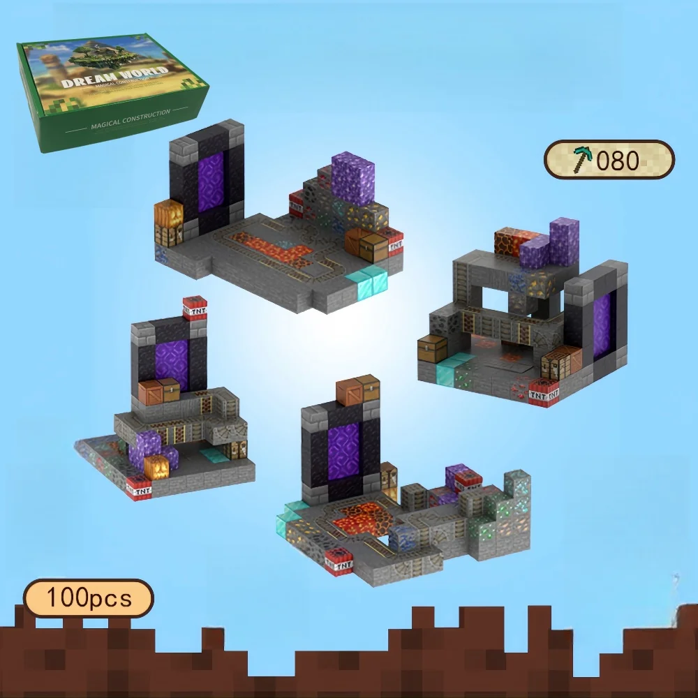 Magnetic building blocks magnetic assembly toy Magnetic Building Blocks Pixel Cube Magnet World Model Magnet Creative Diy Toys For Children Educational Toy Gifts For Kids