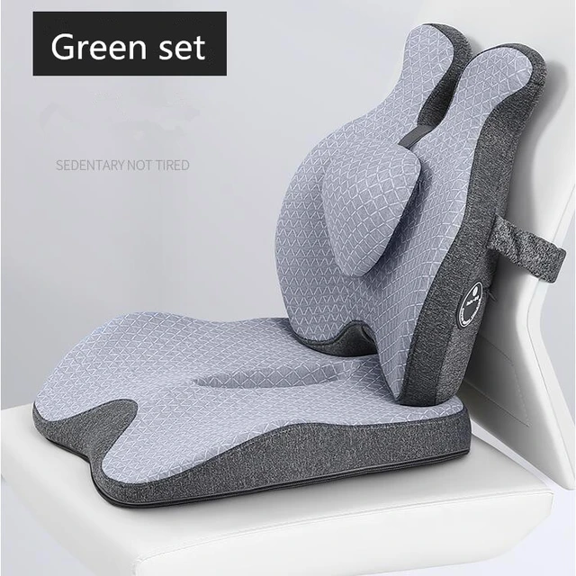 Memory Foam Waist Back Pillow Orthopedic Seat Cushion Office Chair Cushion  Support Lumbar Car Seat Pillow Massage Pad Butt Sets