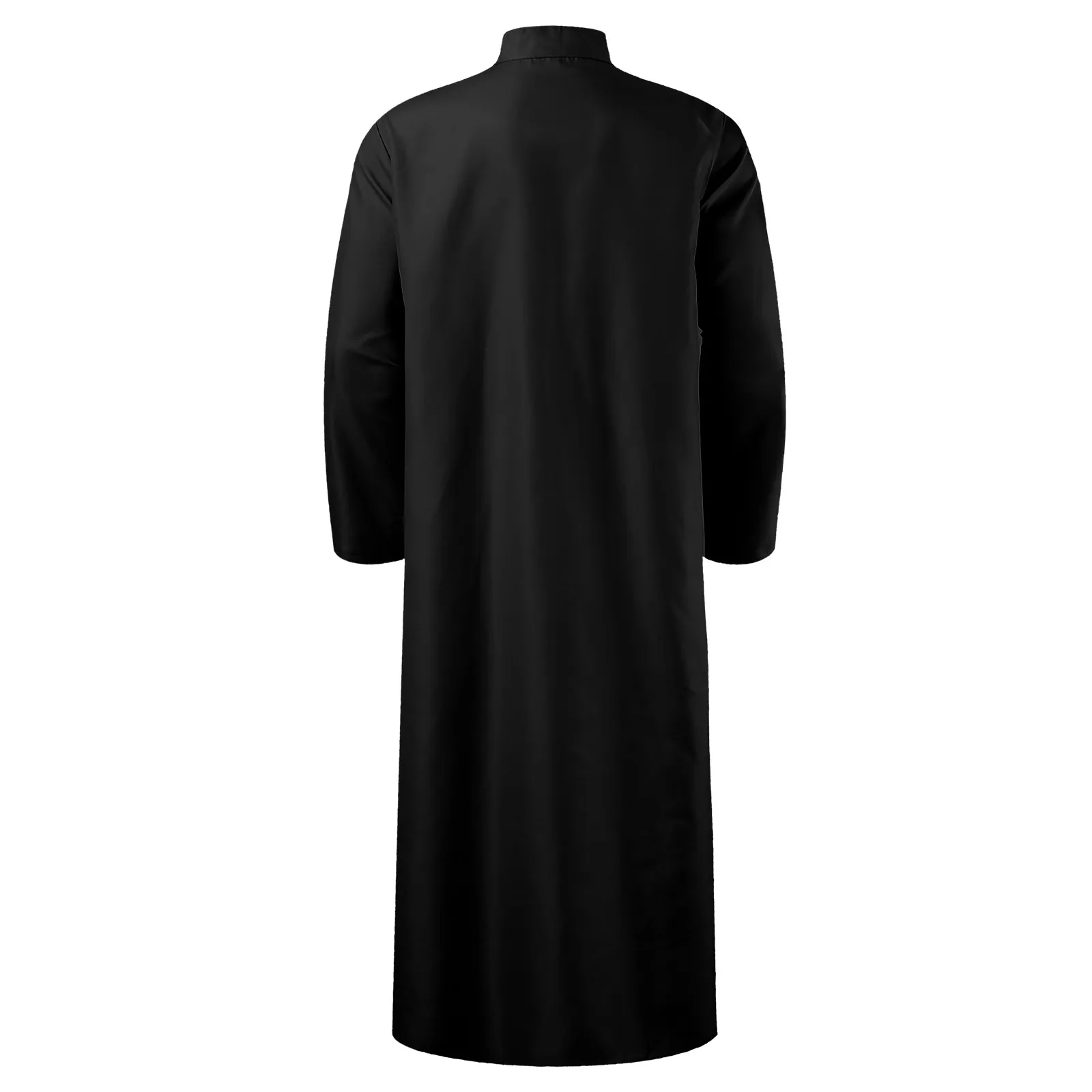 Robe Abaya de manga comprida simples solto masculino, confortável, roupão muçulmano, árabe, Dubai, roupa islâmica tradicional, botão de manga comprida