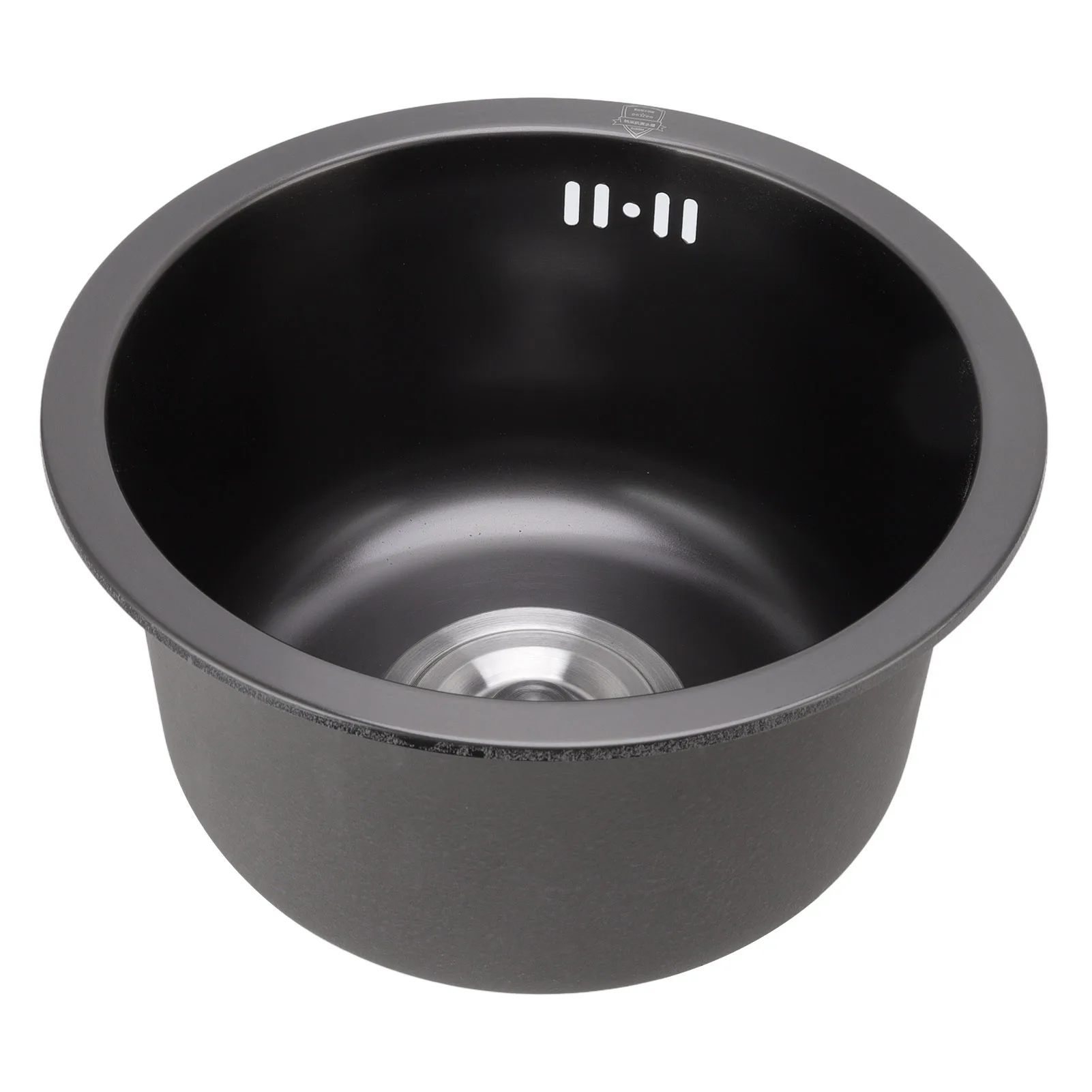 Mini Round Kitchen Sink Bar Stainless Steel Basin Single Bowl with Drain Accessories for Home