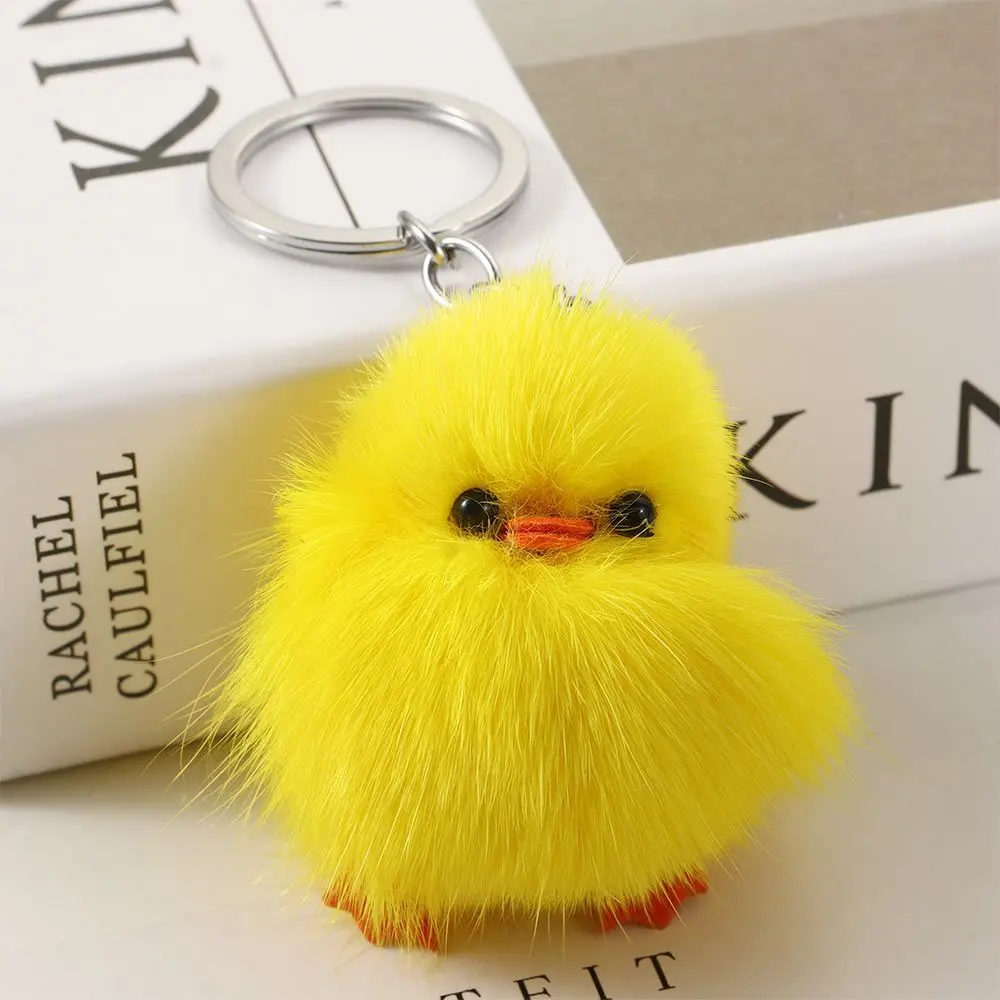 

1Pc Cute Cartoon Yellow Duck Mink Fur Keychain Mini Animal Plush Doll Mobile Phone Backpack Pendant Toy Children Gift