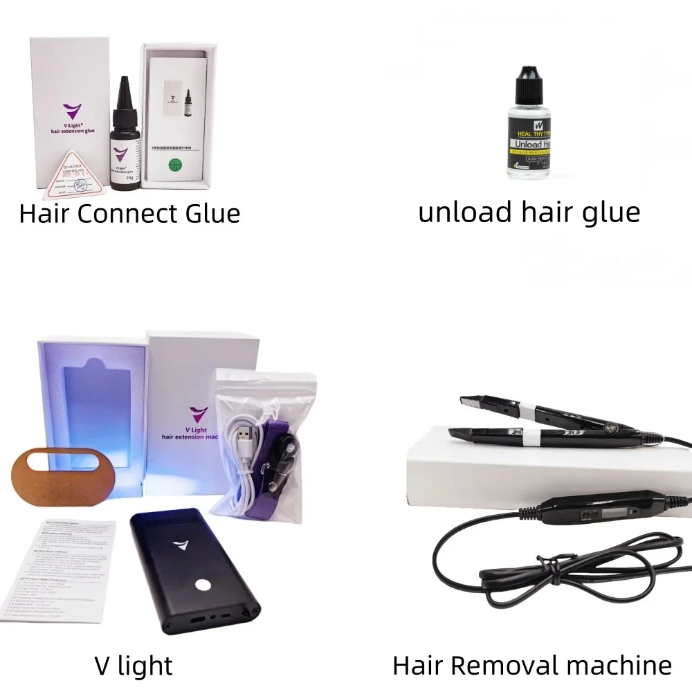 V-Light-Colle pour extension de cheveux, colle pour extension de cheveux, morceau de cheveux de perruque, technologie V-Light, 20g