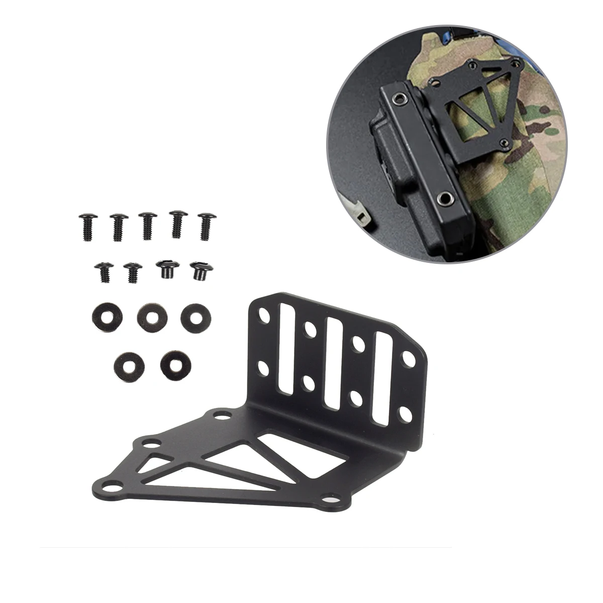 

Steel Tactical Gun Holster Negative Cant Plate Mount Airsoft Handgun NCPE Extension Bracket Tourniquet Front Mounting Platform