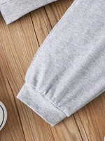 Baby set 0-2 years old toddler learn to walk "I love Daddy" English printed hooded jumper and sweatpants Spring and Autumn 4