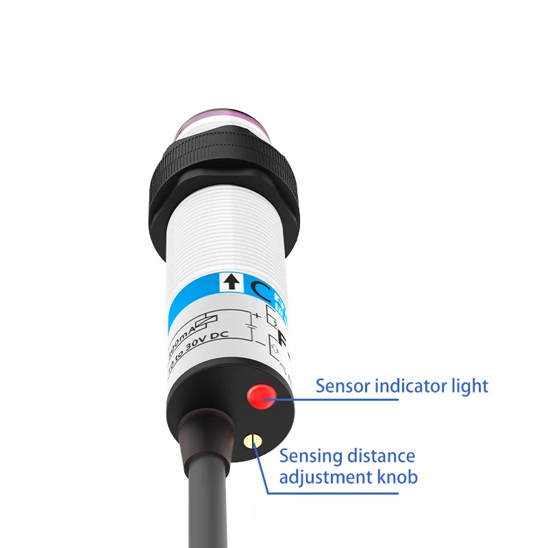 GTRIC Photoelectric Sensor Retro-reflective Sensing Distance 2M 10-30V 3-wire NPN PNP 90-250VAC Photo Switch With Reflector photoelectric sensor