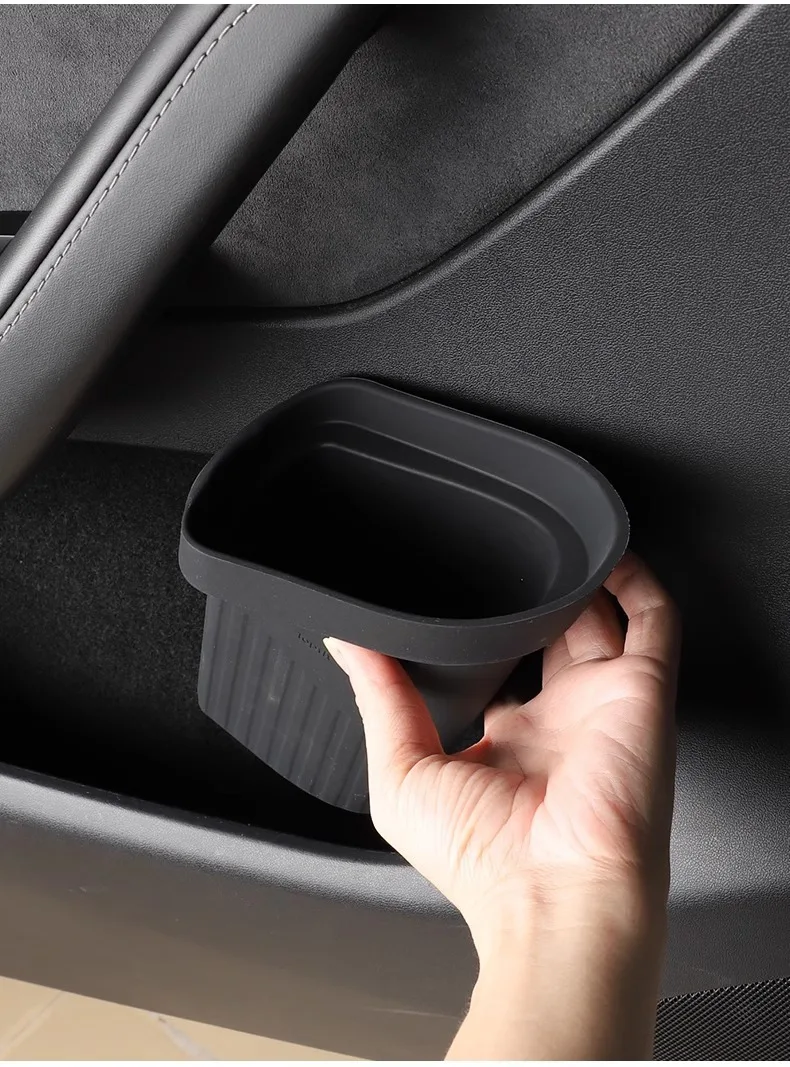 For Tesla  All Model Y&3  Car Door Trash Can Silicone Door Storage Box Waterproo