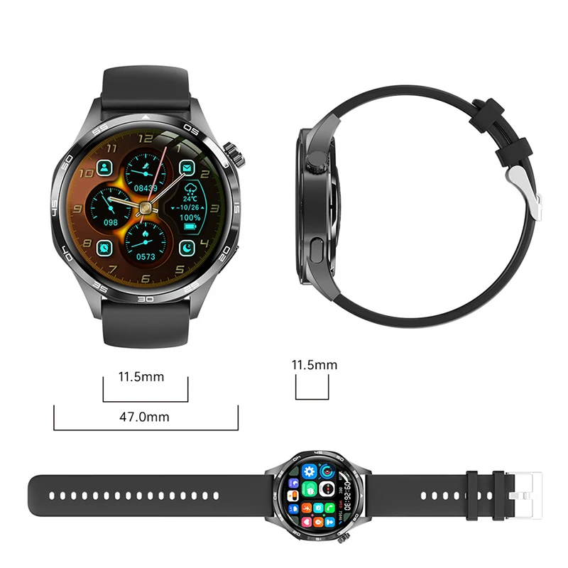 2025 New GPS Smart Watch Men Compass NFC AMOLED 360*360 HD Screen Heart Rate Bluetooth Call Waterproof SmartWatch Watch 5 Pro
