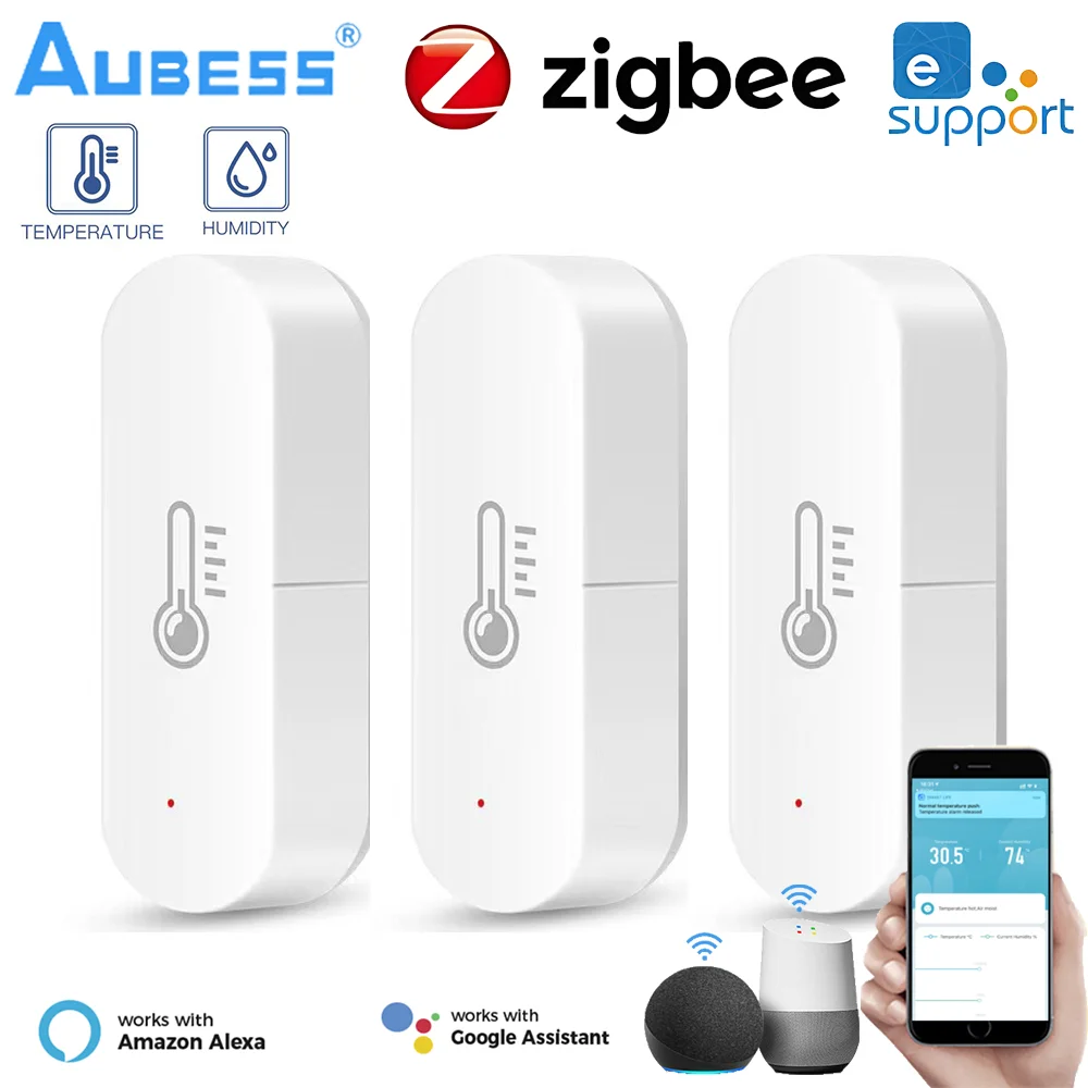 

Умный гигрометр Ewelink Zigbee, контроллер температуры и влажности, работает с приложением Alexa Google Home