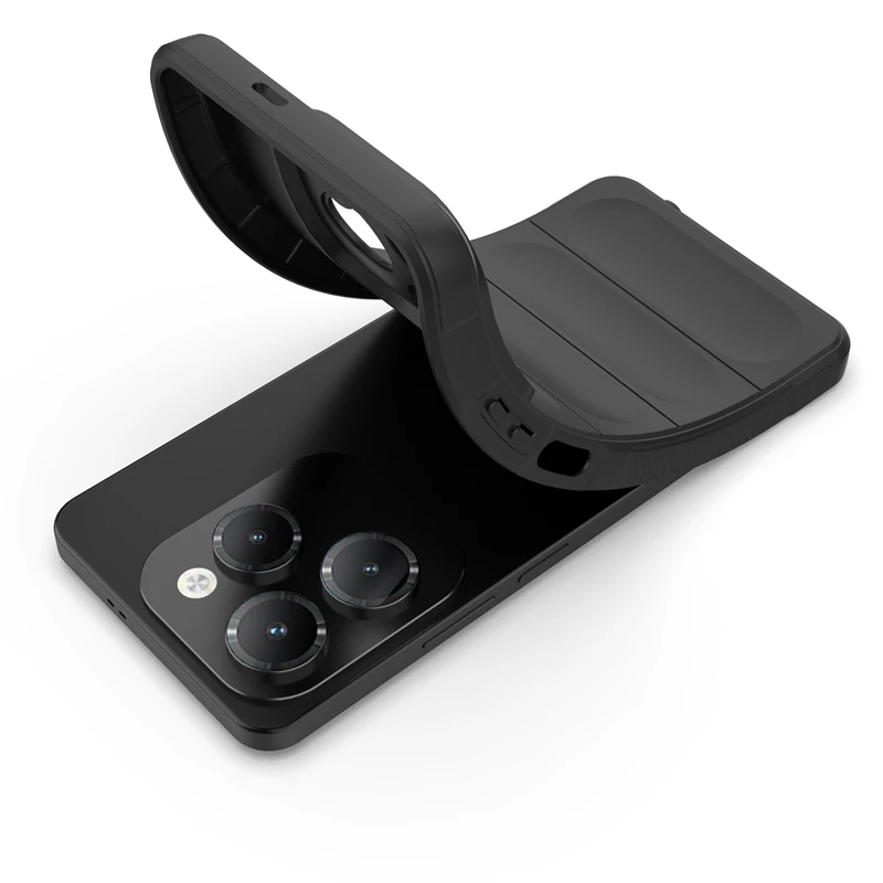 BRAND SET Cover per Infinix Hot 40i, Custodia Silicone Liquido con Rivestimento in Tessuto in Microfibra Custodia Soft Touch per Infinix Hot 40i-Nero