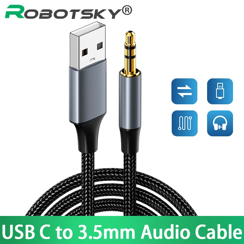 Cable de USB A macho de 3,5mm, adaptador auxiliar de conector USB A 3,5, altavoz auriculares con Cable para PC de escritorio, TV, Audio auxiliar estéreo coche| | - AliExpress