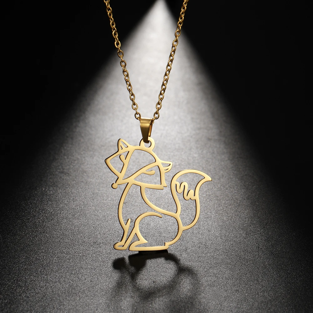 Collana Con Ciondolo Volpe In Acciaio Inossidabile 201 Anti