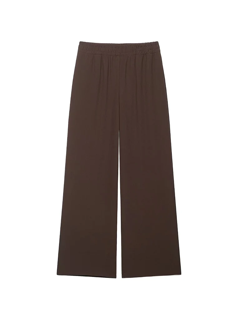 New Women's Shirt Pants Set Simple Lapel Long Sleeve Fit Blouse Wide Leg Trousers Women Elegant Office Fashion Autumn Outfits