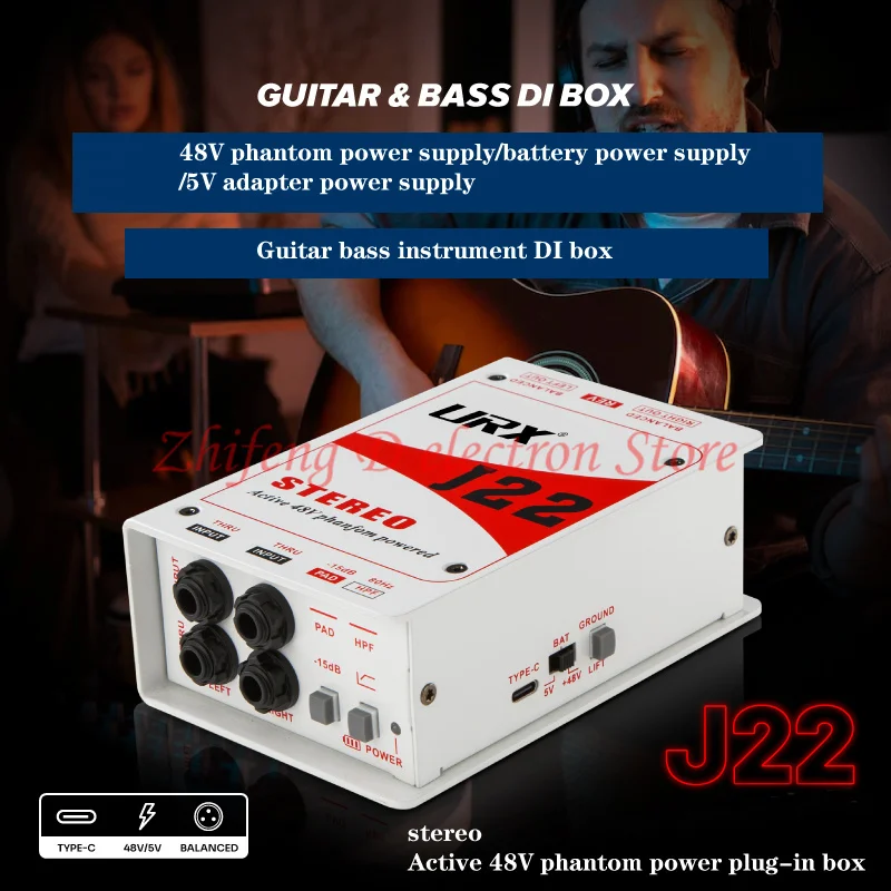 

Guitar bass instrument DI box, suitable for all kinds of instruments: bass, acoustic guitar, violin or keyboard, etc.