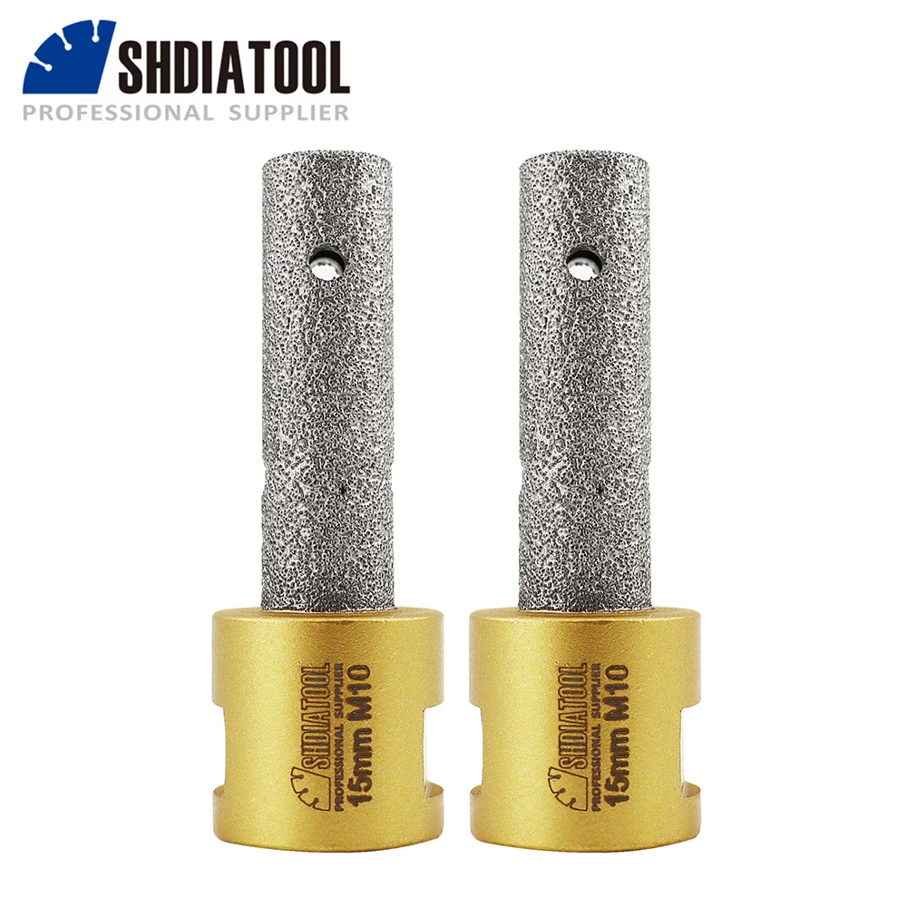 SHDIATOOL Vacuum Brazed Diamond Finger Bits 15MM Enlarge Shape Round Bevel Existing Holes Porcelain Hard Ceramic Marble Granite