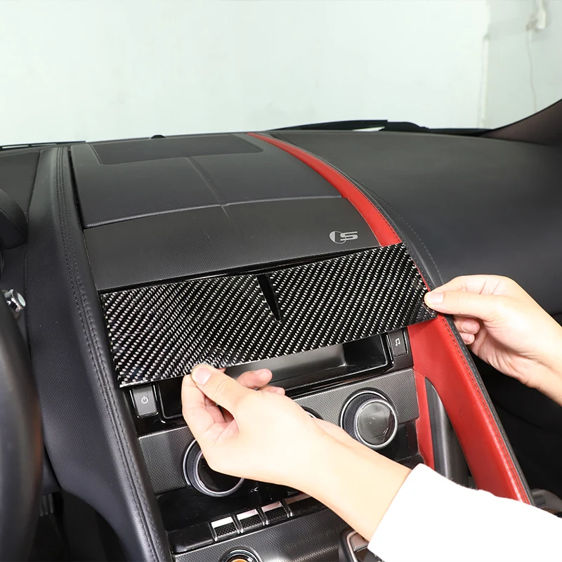 

For Jaguar F-TYPE f type 2013-22 car central control decoration sticker soft carbon fiber Central control protection accessories
