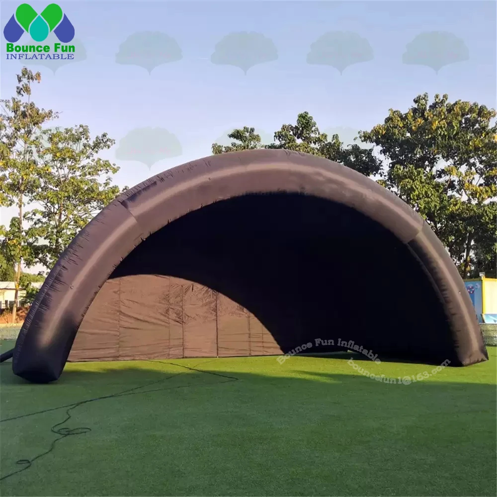 9x4.5m Outdoor White Black Inflatable Stage Cover Arch Tent Exhibition Booth Air Concert Shelter Dome Marquee For Party Events