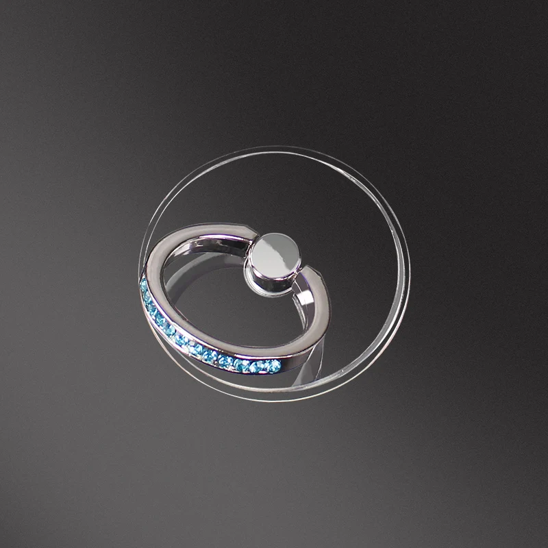 Diamond Phone Ring: Transparent 360° Rotating Finger Grip Holder