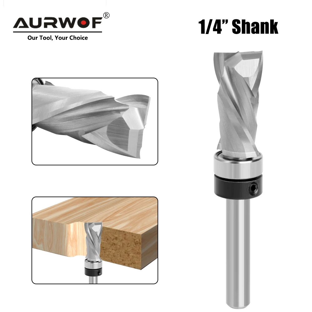 

Подшипник AURWOF сверхпроизводительная компрессионная фреза с отделкой, твердосплавная фреза с ЧПУ для концевой фрезы по дереву, хвостовик 1/4 дюйма