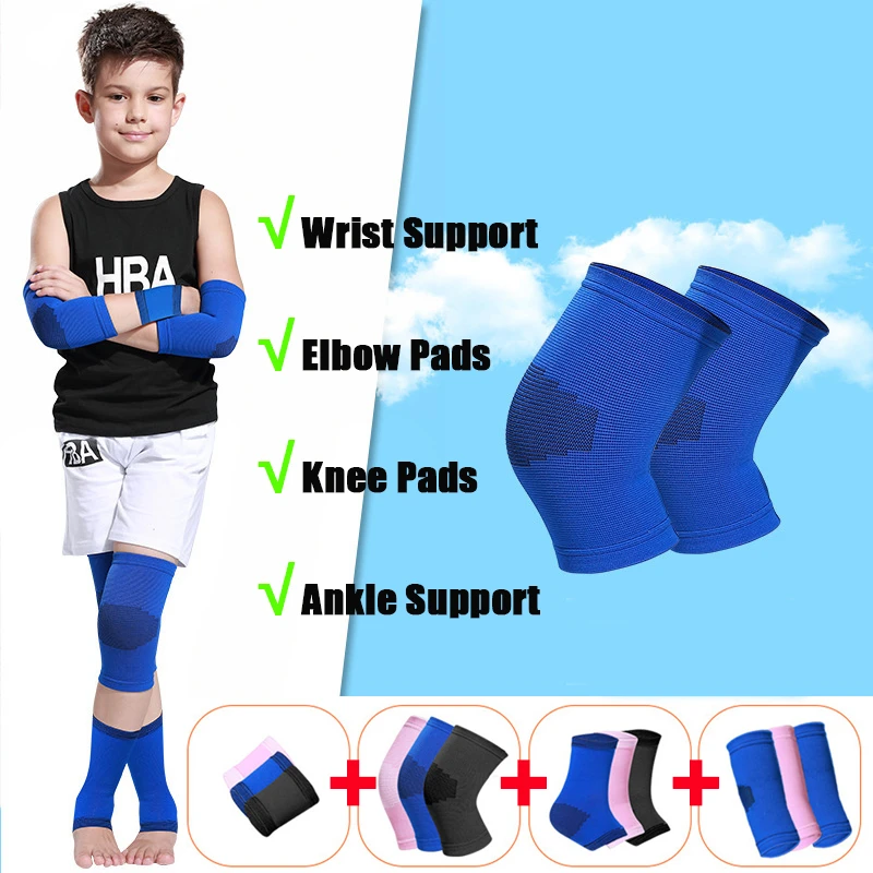 Rodilleras deportivas de 8 unids/set para niños y niñas, coderas, muñequeras, tobilleras, equipo de protección para ciclismo y patinaje al libre| | - AliExpress