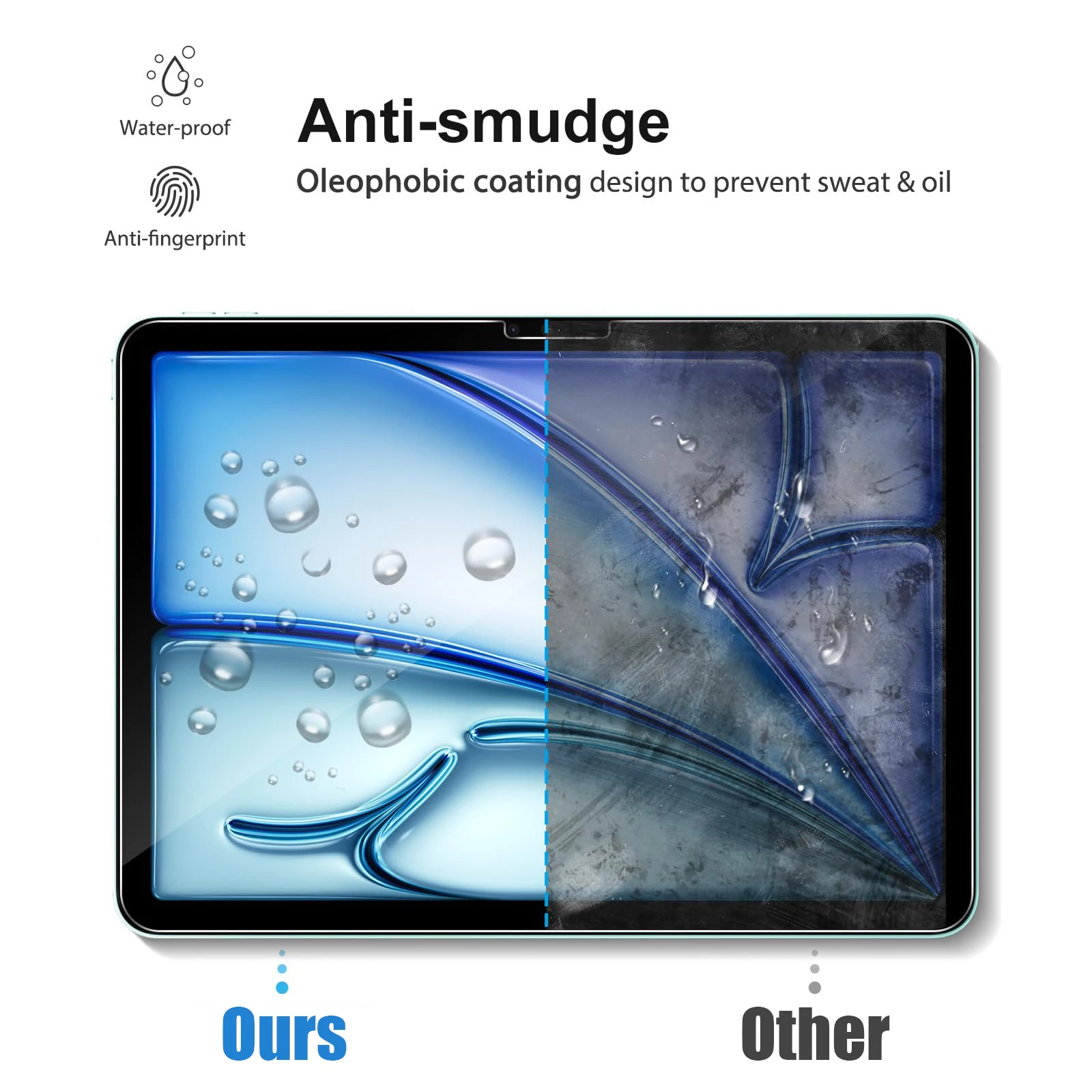 Screen Protector for iPad Air 11 Inch M2 2024 6th Gen Anti-Scratch High Hardness Bubble-Free Tempered Glass for iPad Air 6 11'' 3