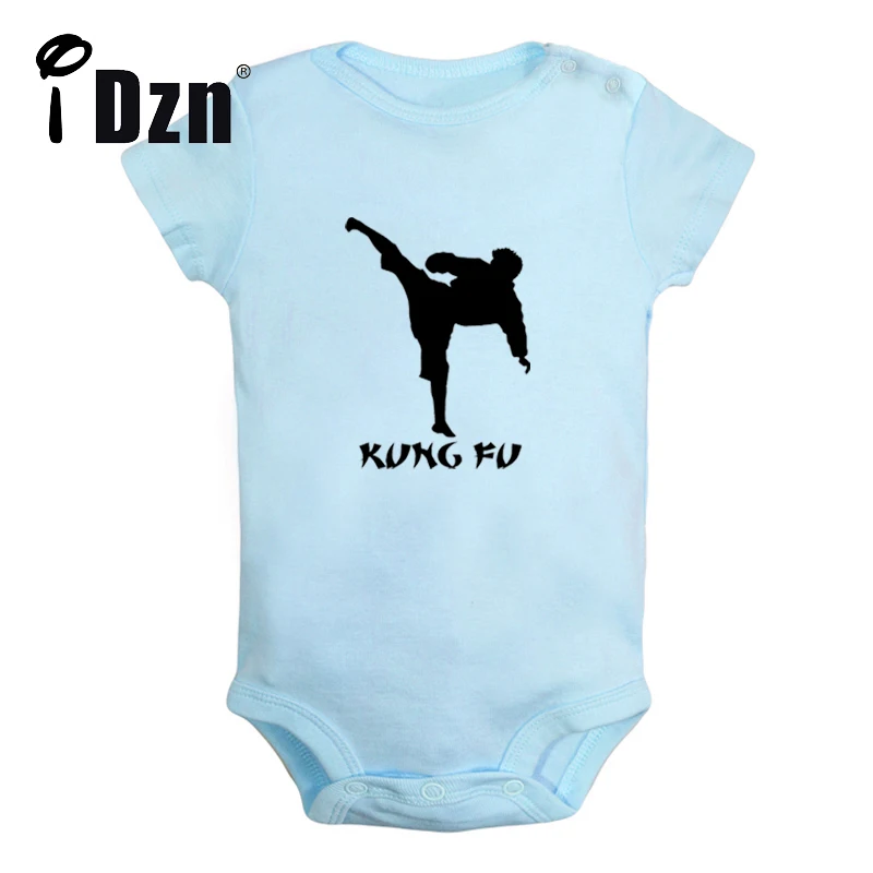 

iDzn NEW Chinese Kung Fu Cute Baby Fun Print Rompers Boys Girls Bodysuit Infant Short Sleeves Jumpsuit Kids Soft Clothes
