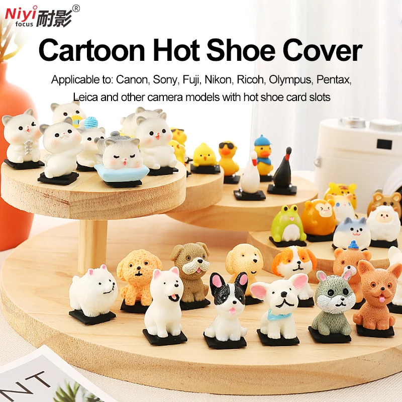 Camera Hot Shoe Cover Animal 3D Cold Shoe Protector Protection Mount Bracket Dog Cat Simulation Silicone Universal Mount