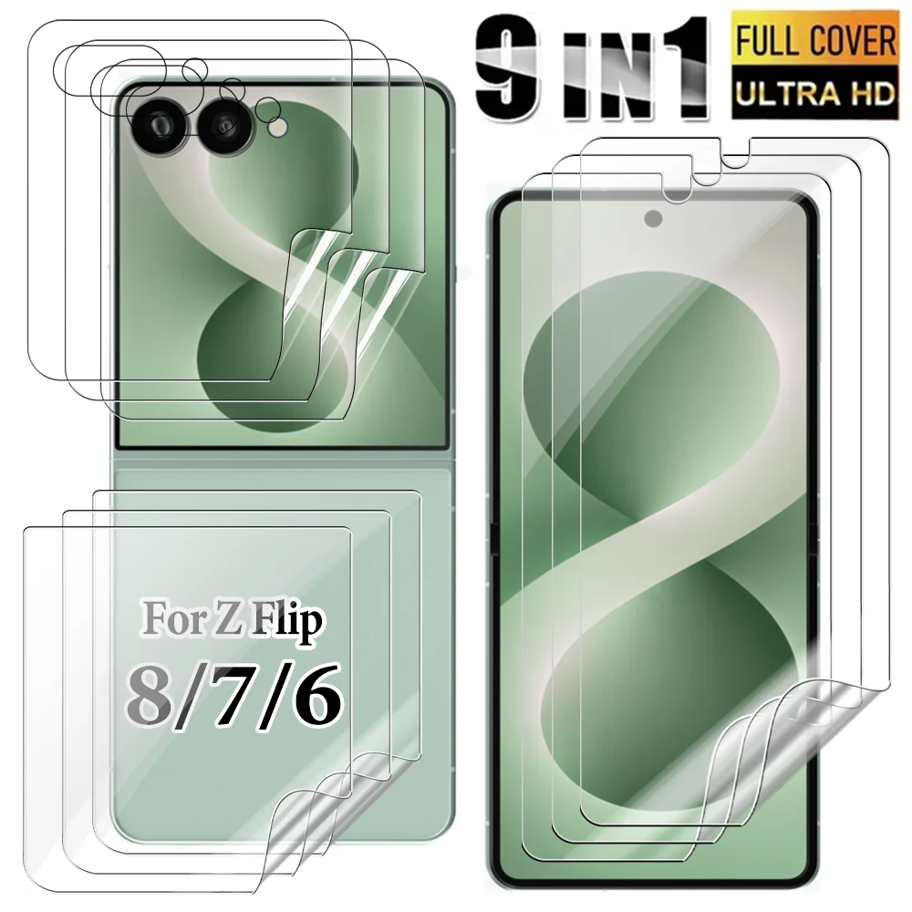 Enhanced Protective Hydrogel Film Set - 9-in-1 TPU Screen Guard