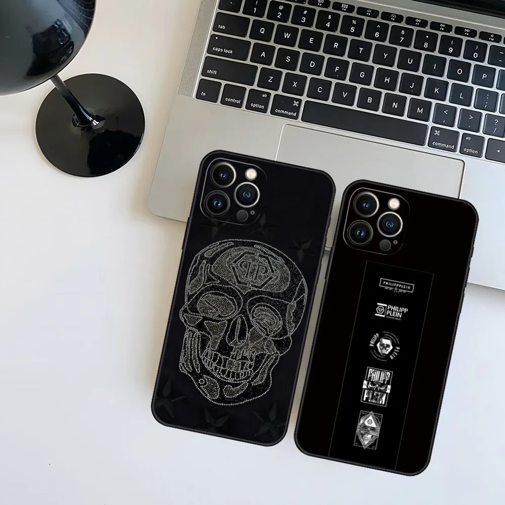 Роскошный чехол для телефона Ins с ужасным черепом q-p Phili-ppes 2024 для IPhone 15 14 11 12 Pro 8 7 Plus X 13 Pro MAX SE2020 XS 13 коллега