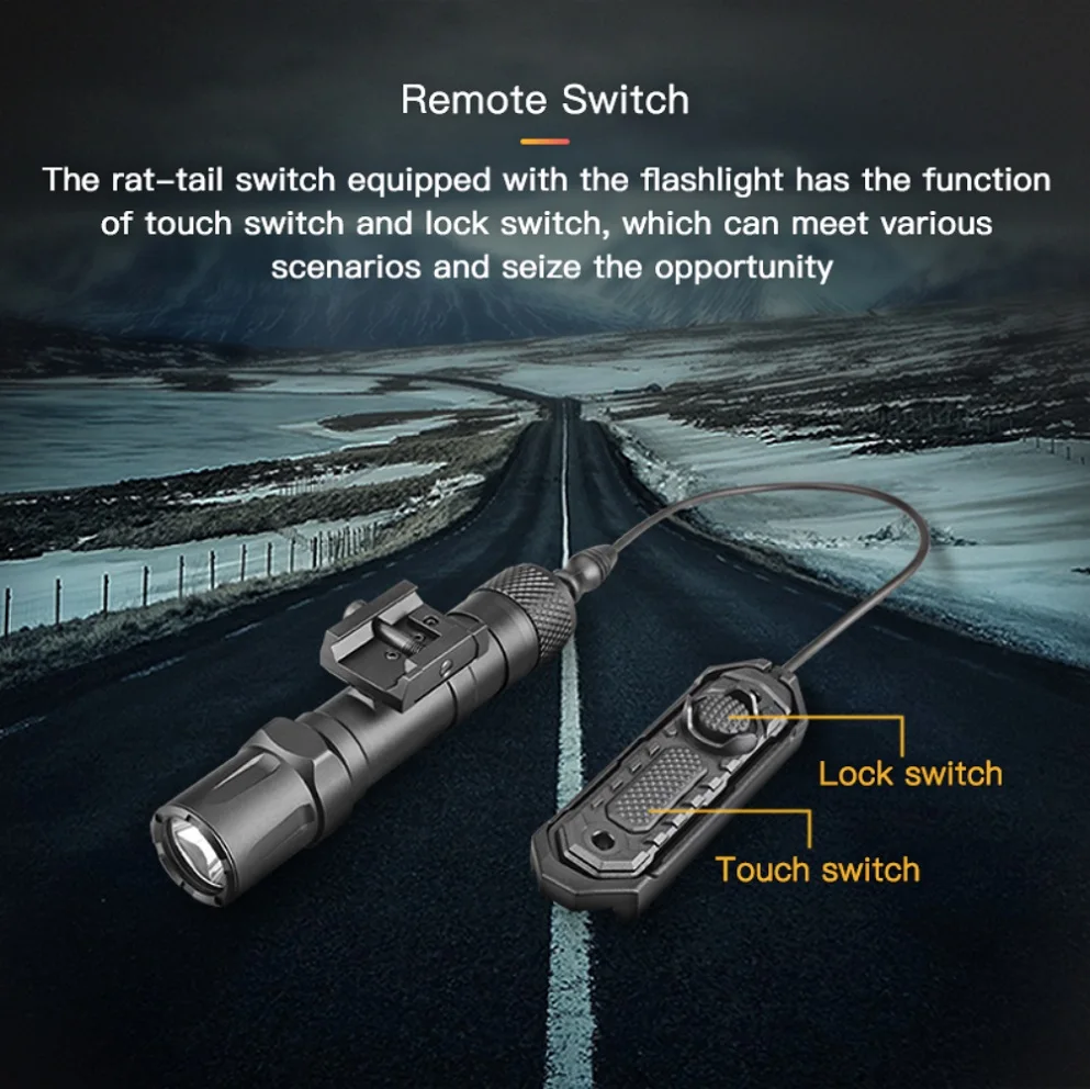 Rechargeable Tactical Flashlight for Rifles with Remote Switch