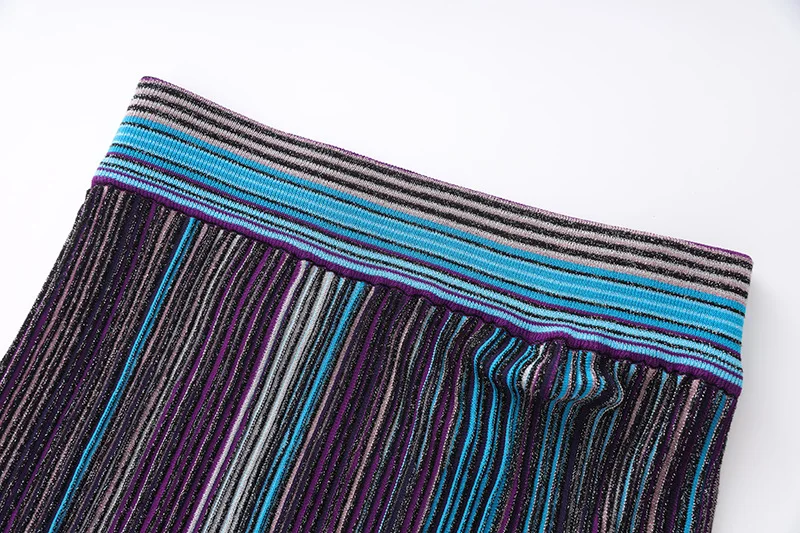 Knitted 2 Piece Set Female Long Sleeve Button Design Multicolour Splicing Pullover Bodycon Skirt Autumn Gentle Chic Suits S7556075adaa24ba3950140187a1f120es