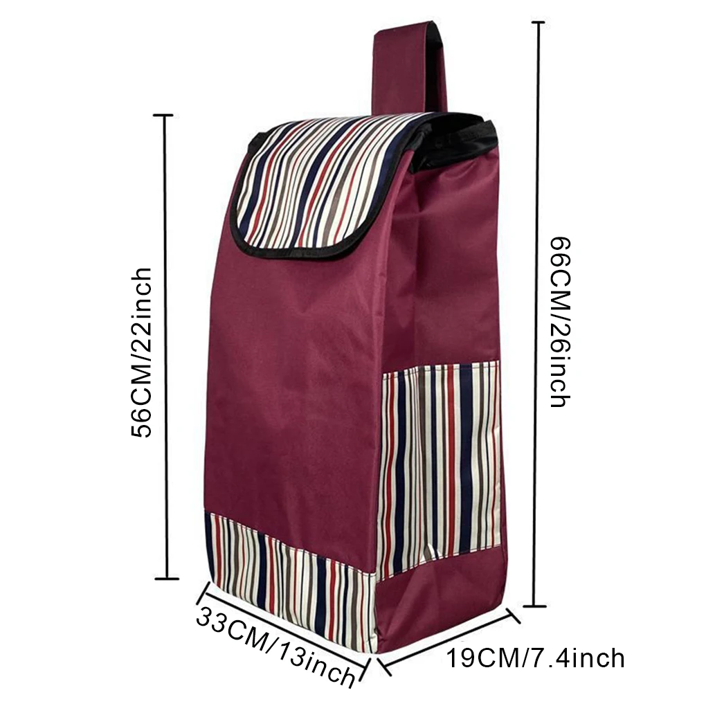 Shopping Cart Bag Grocery Shopping Trolley Oxford Cloth Hand Trolley Thickened Strong Urable Shopping Bag