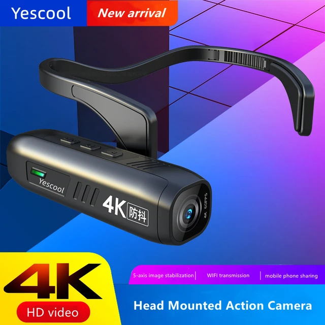 4K 고화질, 흔들림 방지, 다목적 헤드 마운트 카메라